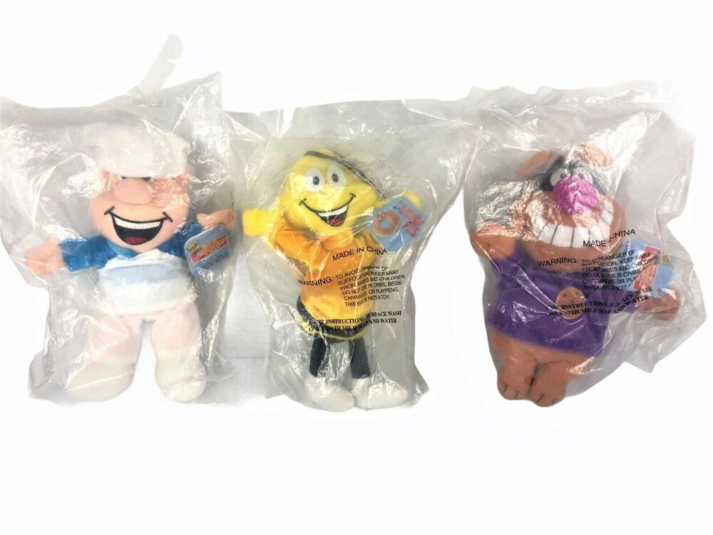 General Mills Breakfast Pals Babies Plush 1998 Lot of 3 Baker, Honey Bee, Chip